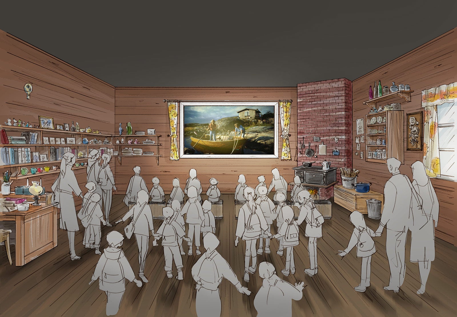 夏の家を模した「トーベの記憶シアター」（C）Moomin Characters TM