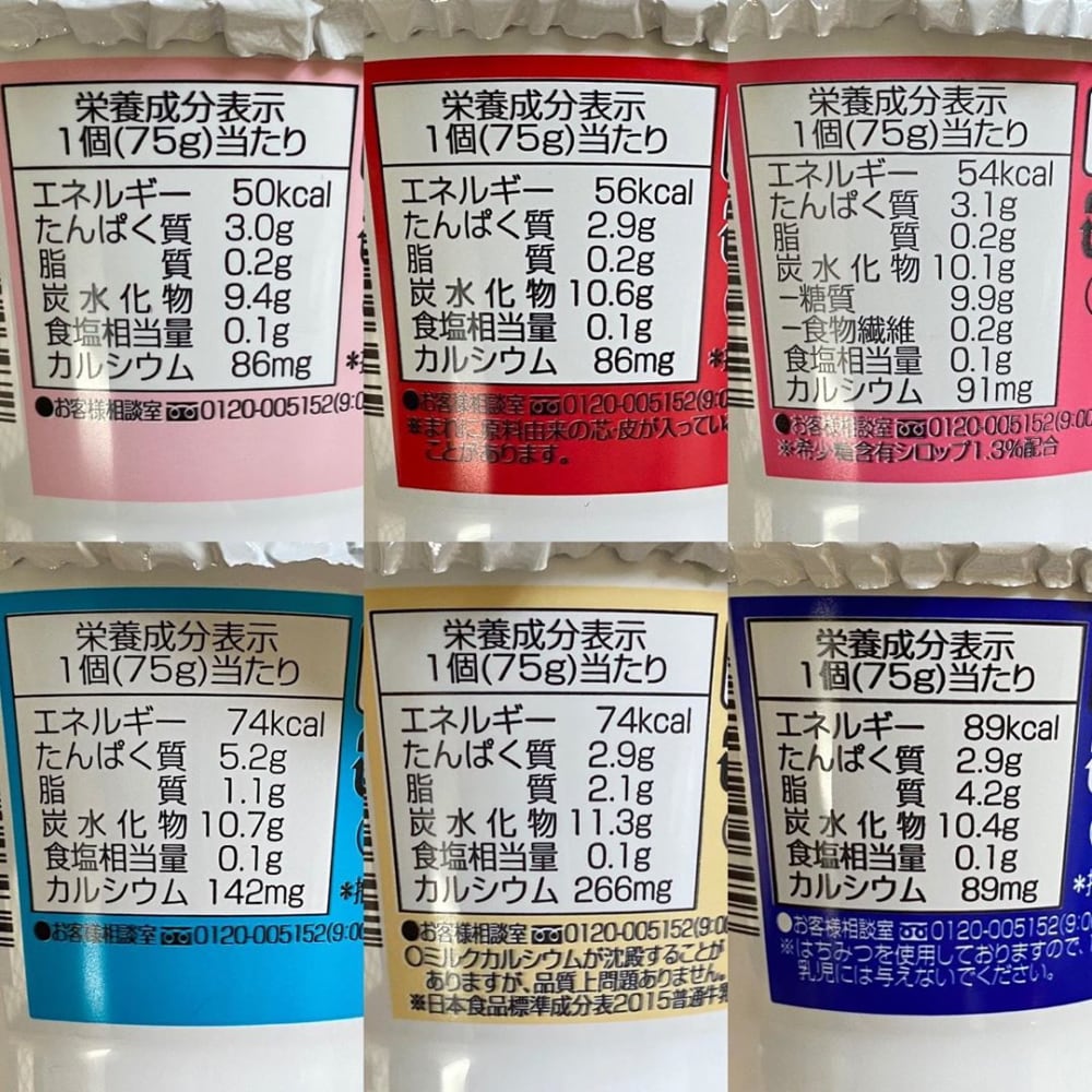 シャトレーゼヨーグルトの栄養成分の写真