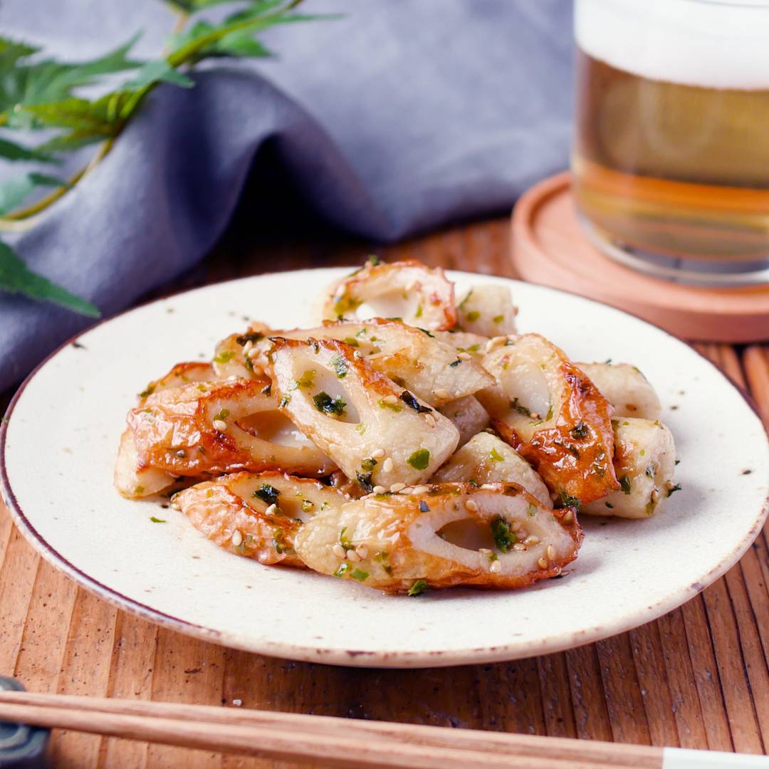お弁当にも♪ちくわのマヨ磯部炒め