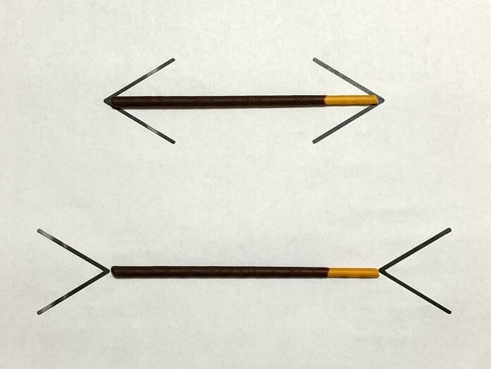 ポッキーによるミュラー・リヤー錯視