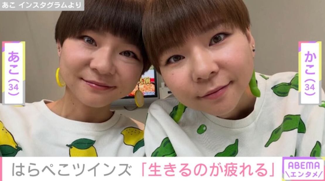 重度のうつ病を公表 はらぺこツインズ 「きえたい」「生きるのが疲れる」心身ともに疲弊