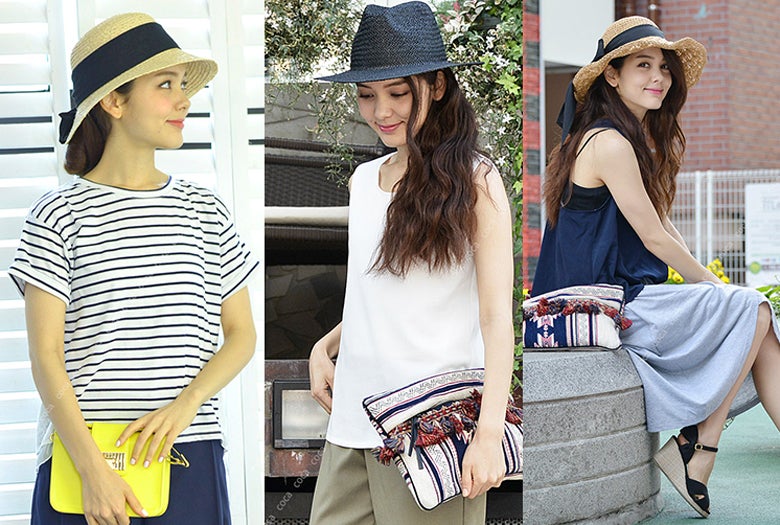 紫外線対策も！「ストローハット」で夏レディに！