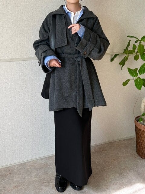 PLSTタイプライタークロップドシャツ PLSTタイプライタークロップドシャツのブルーシャツコーデ