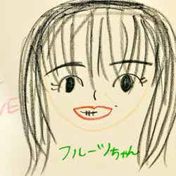 松村沙友理が描いた大園桃子の似顔絵（提供写真）