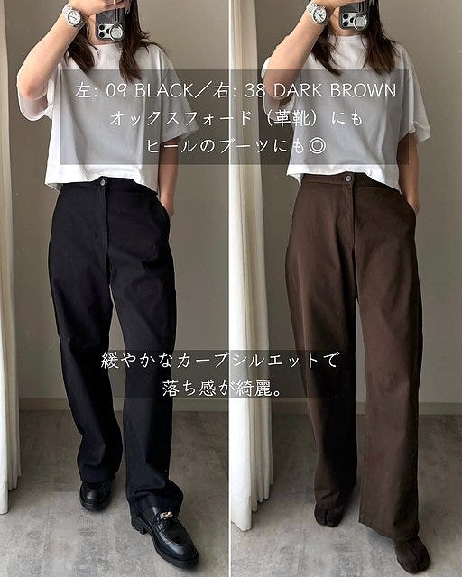 ユニクロ カーブパンツ シルエット ユニクロのカーブパンツのシルエット