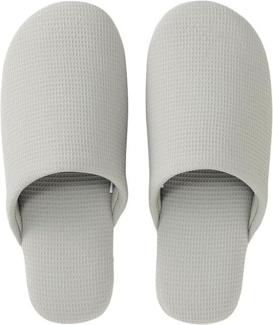 無印良品　ワッフル織　足なりスリッパ