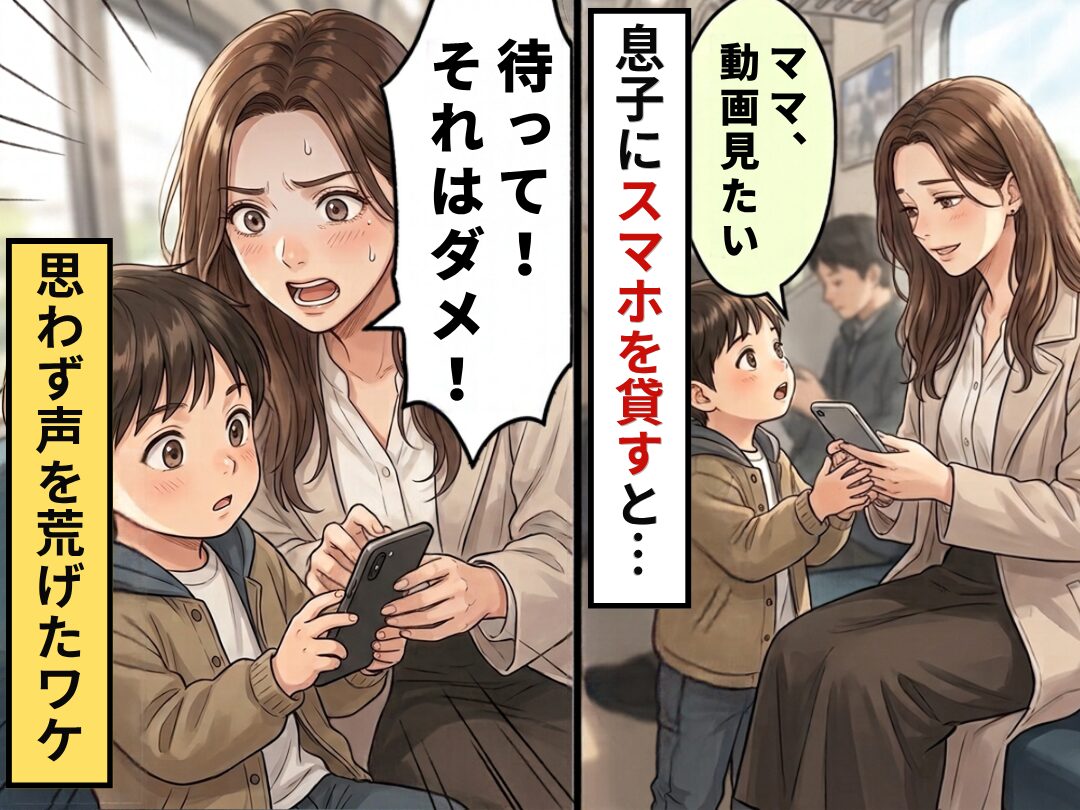 「動画見たい」息子にスマホを貸している中…不意に画面を覗いた瞬間⇒母「待って！それはダメ！」思わず声を荒げたワケ