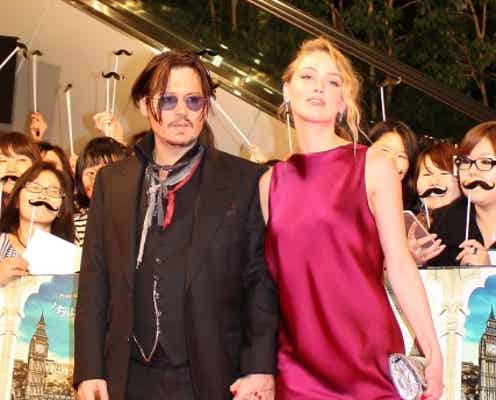 ジョニー・デップ、ジャパンプレミアにアンバー・ハードとツーショット登場!