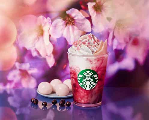 【スタバ新メニュー】「さくらカシス ストロベリー 白玉 フラペチーノ」甘酸っぱいカシスで“夜桜”表現