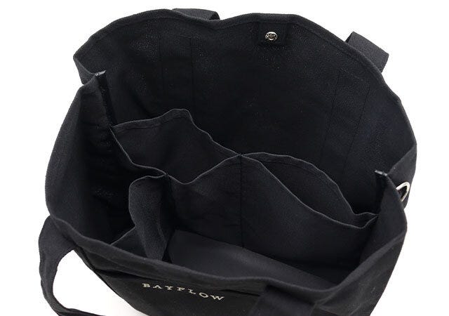 ベイフロー黒ロゴトートバッグ大容量