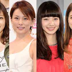モデルプレスが選ぶ「今年の顔」を発表（左より）石原さとみ、米倉涼子、小松菜奈、マギー【モデルプレス】