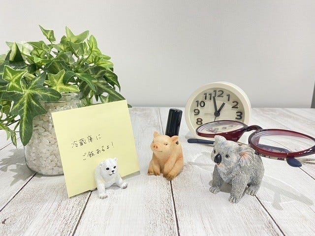 ダイソー　アニマル　置物　便利アイテム　インテリアマグネット　メガネスタンド　スタンプスタンド　ブタ　コアラ　シロクマ