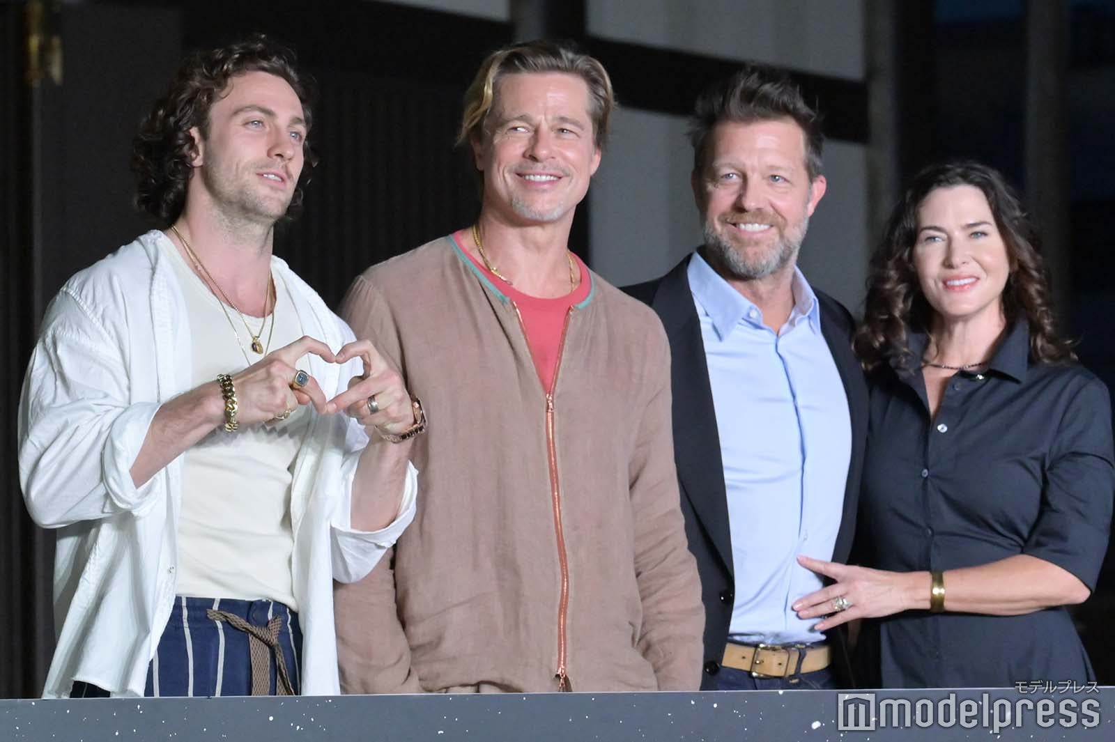 アーロン・テイラー＝ジョンソン、ブラッド・ピット、デヴィッド・リーチ監督、ケリー・マコーミック氏（C）モデルプレス
