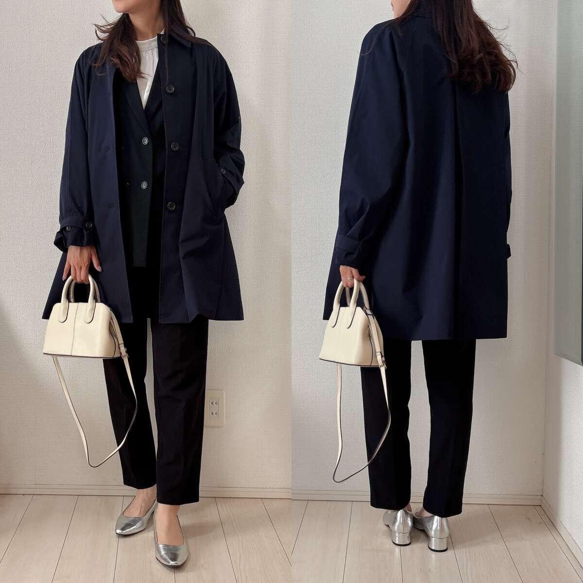 GUバルマカーンAラインハーフコート GUバルマカーンAラインハーフコート ジレ×パンツコーデ