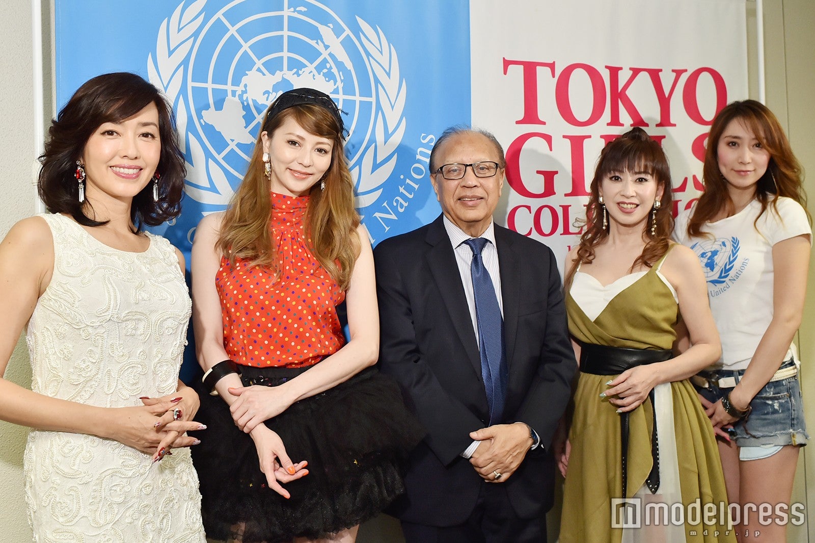 （左から）早見優、香里奈、アンワルル K．チャウドリー国連永久大使、大場久美子、小松田有理（C）モデルプレス