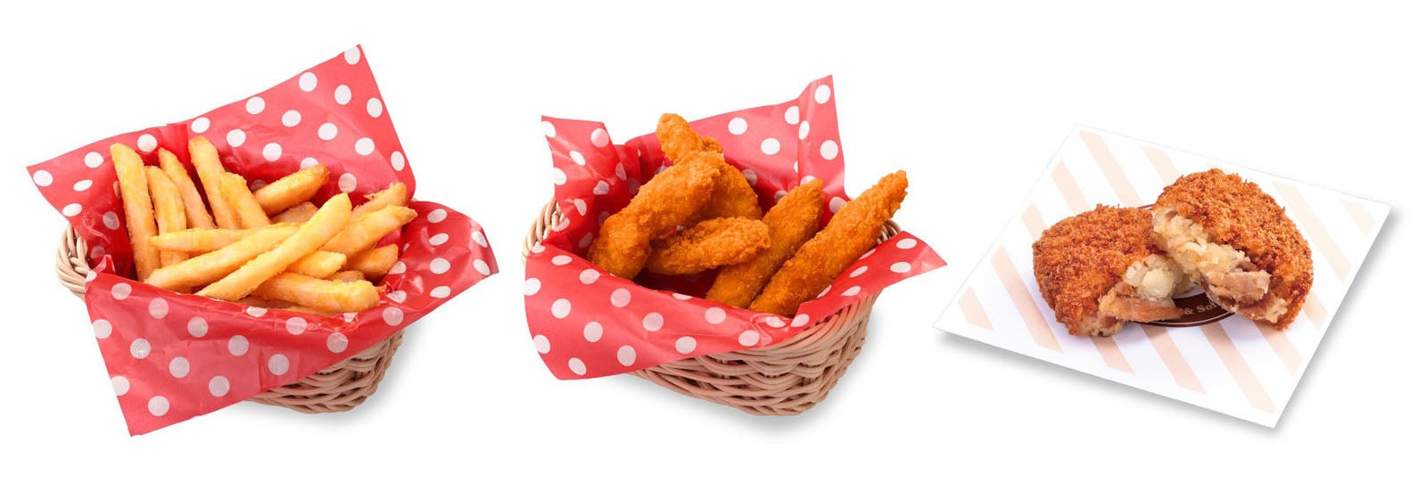 ポテト、チキン、コロッケ（提供画像）