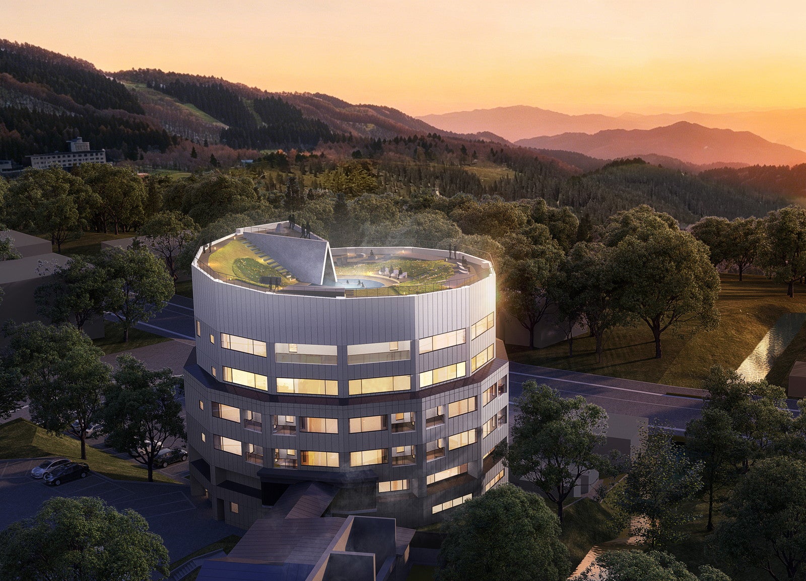 山形に星野リゾートの温泉旅館「界 蔵王」10月15日開業 螺旋状のウェルネスエリアで“整いの頂点”へ