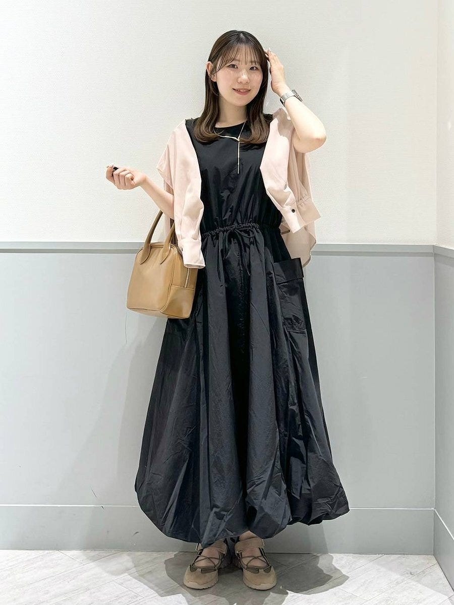 グローバルワーク ドロストバルーンワンピース グローバルワークのドロストバルーンワンピース