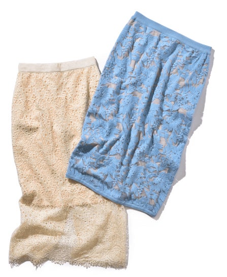 （左から）レーススカート￥11,000／ココディール リュクス　レーススカート￥20,000／Sov.（フィルム）（C）TOPLOG
