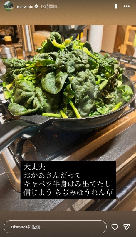 和田明日香Instagramストーリーズより