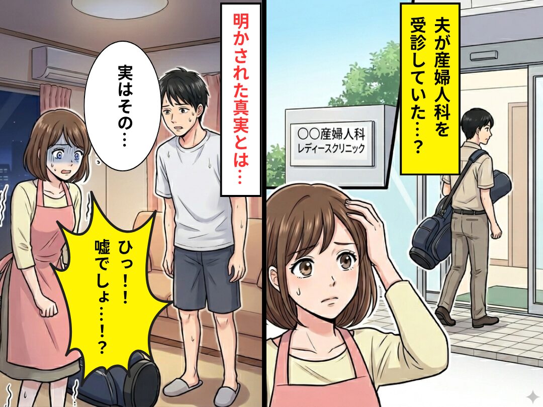 夫が産婦人科を受診していた？⇒夫「実はその…」明かされた衝撃の事実に、妻「ひっ…！嘘でしょ…！？」