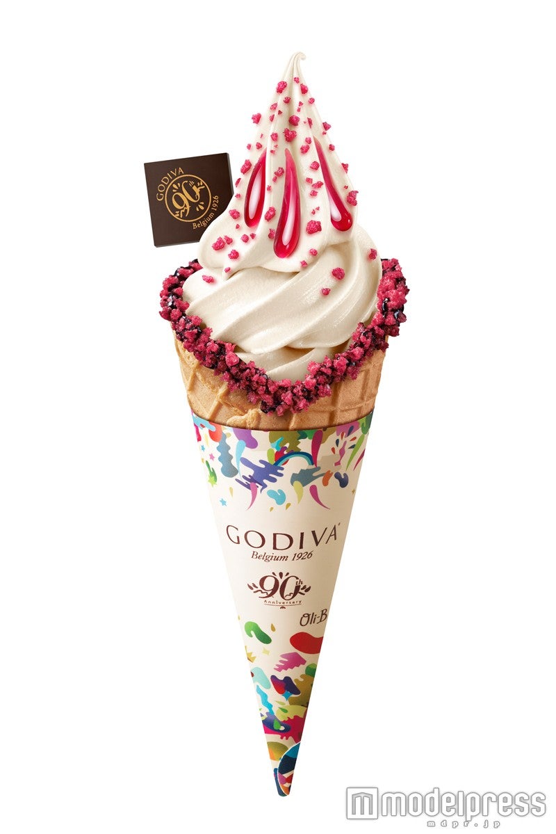 ゴディバ ソフトクリーム ホワイトチョコレート ラズベリー＆ローズ￥510（税込み）
