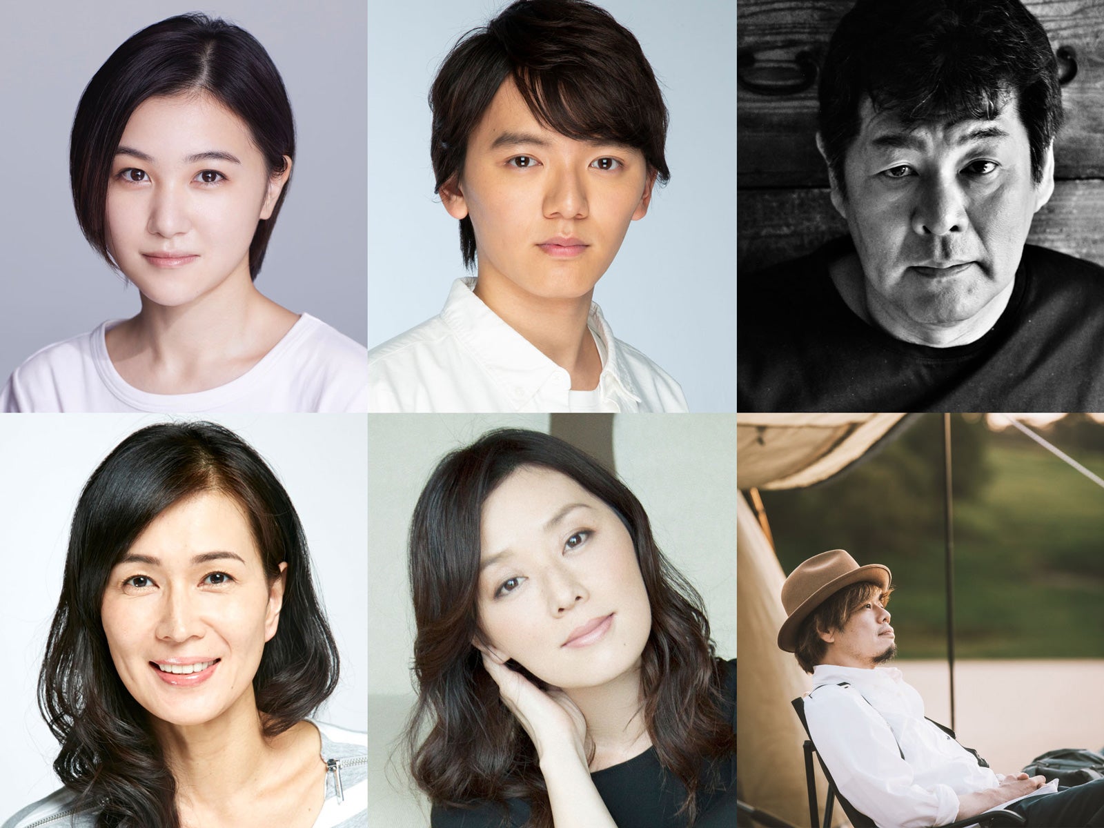 （左上から時計回りに）山口まゆ、濱田龍臣、赤井英和、卓真、大塚寧々、清水美沙（提供写真）