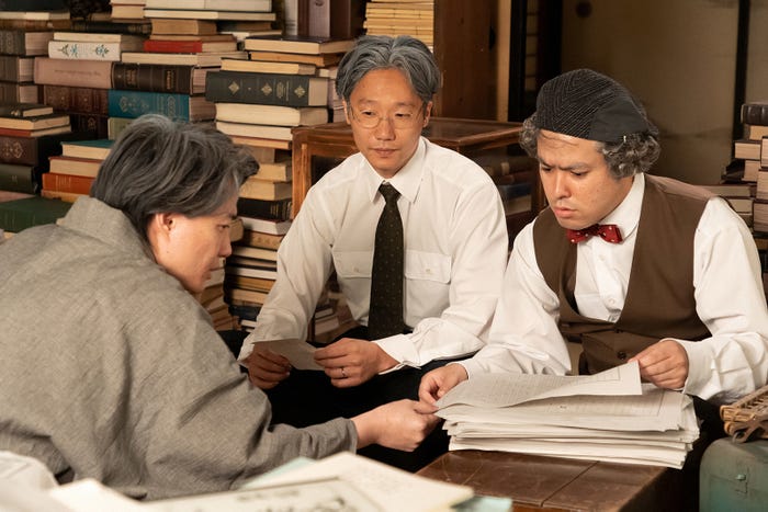 (左から時計回りに)神木隆之介、前原滉、前原瑞樹 「らんまん」第128話(C)NHK