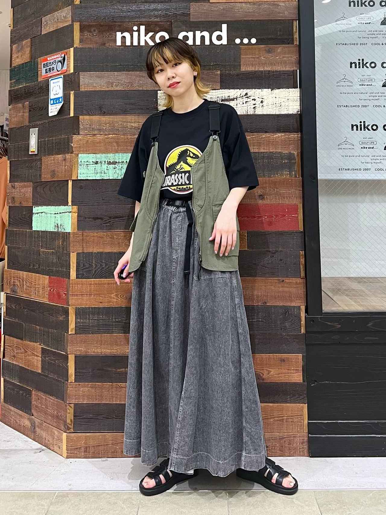 niko and… ニコアンド プリーツスカート グレー フリーサイズ - スカート