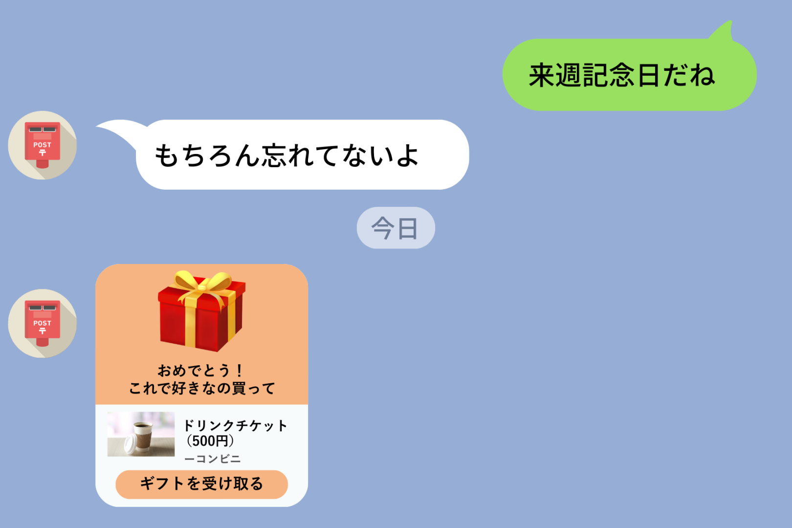 「記念日忘れてない」と言っていた彼氏。→当日届いたのは”500円分のLINEギフト”だった話