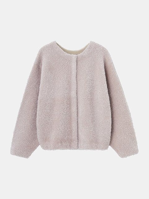 PLST ラメフェザーヤーン2WAYカーディガン PLSTのラメフェザーヤーン2WAYカーディガン