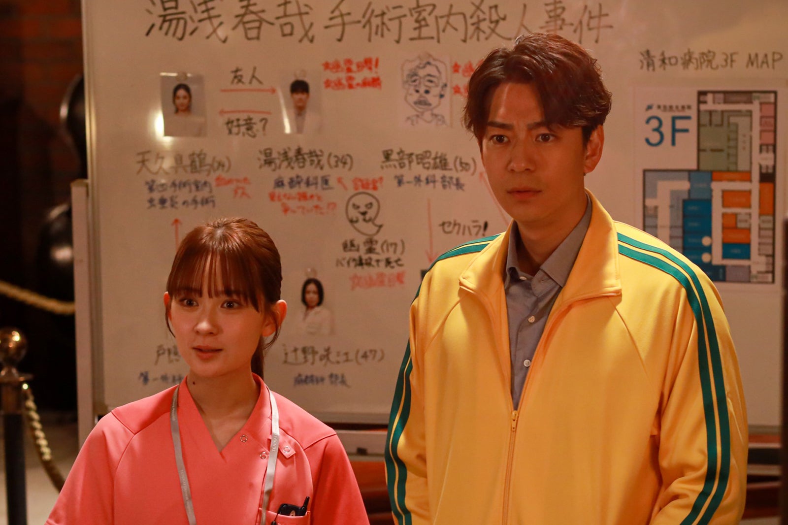 畑芽育、三浦翔平「天久鷹央の推理カルテ」第3話（C）テレビ朝日