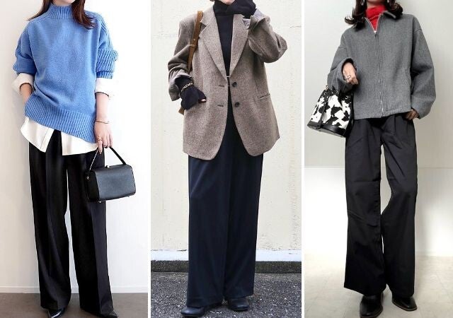 黒ワイドパンツ1本あれば冬コーデが即キマる♡ラクチン＆着やせも叶う♡大人女子の最旬着回し術