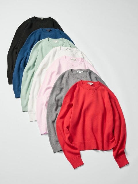 ユニクロシースムースコットンクルーネックセーター