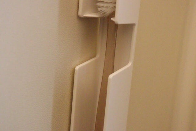 セリア　おそうじ歯ブラシ目隠しケース　使用例　歯ブラシ