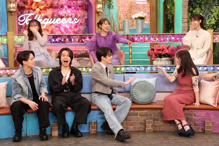 (上段左から)藤田ニコル、若槻千夏、生見愛瑠 (下段左から)宮近海斗、松田元太、松倉海斗、指原莉乃(C)フジテレビ