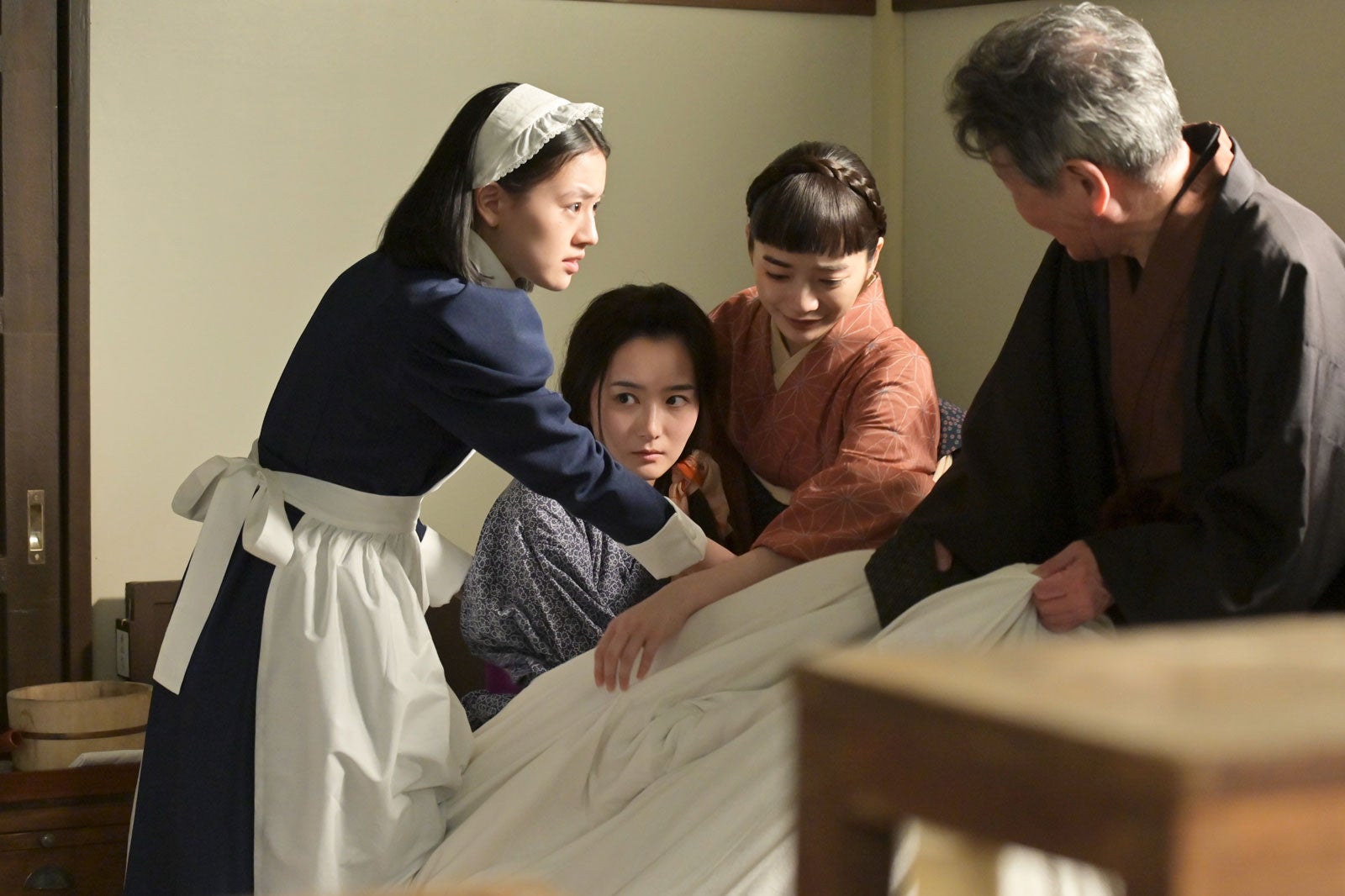 上坂樹里、村上穂乃佳、見上愛、梅垣義明「風、薫る」第50話（C）NHK
