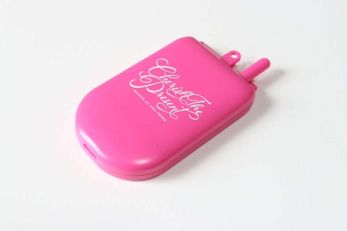 ダイソー　コンパクトミラー　ガラケー　ピンク