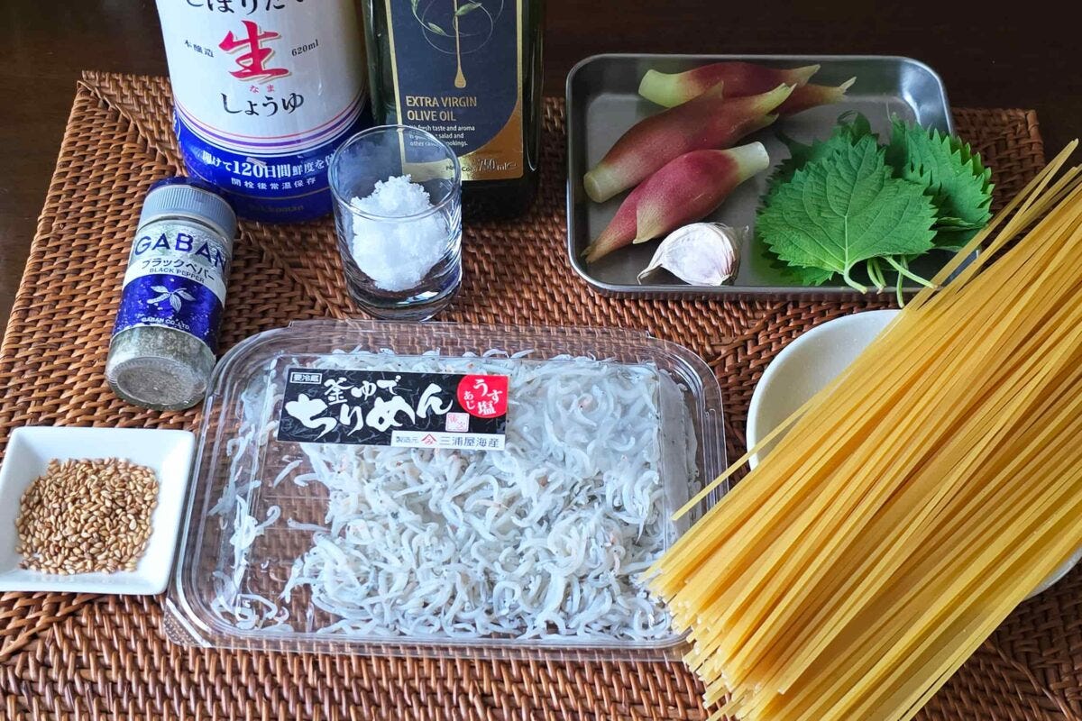 しらすパスタ・材料