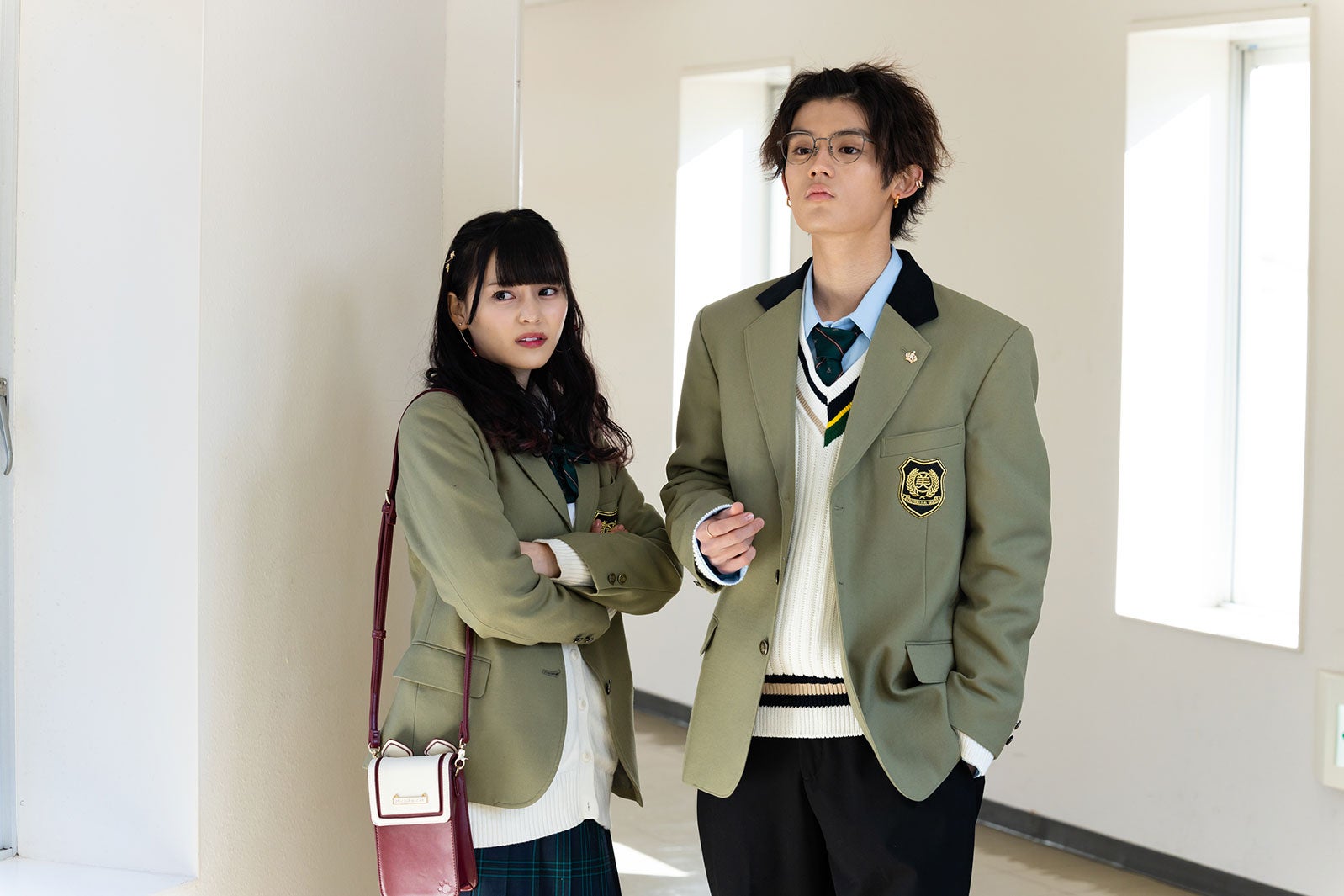 齊藤なぎさ、藤原大祐／「もしも、イケメンだけの高校があったら」第3話より（C）テレビ朝日