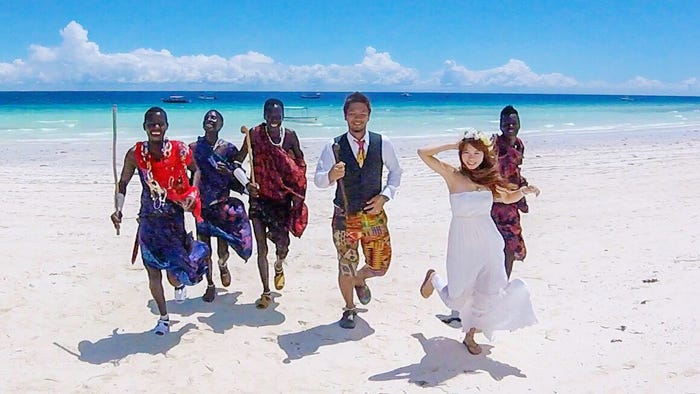 マサイ族とunaoki夫婦(提供画像)