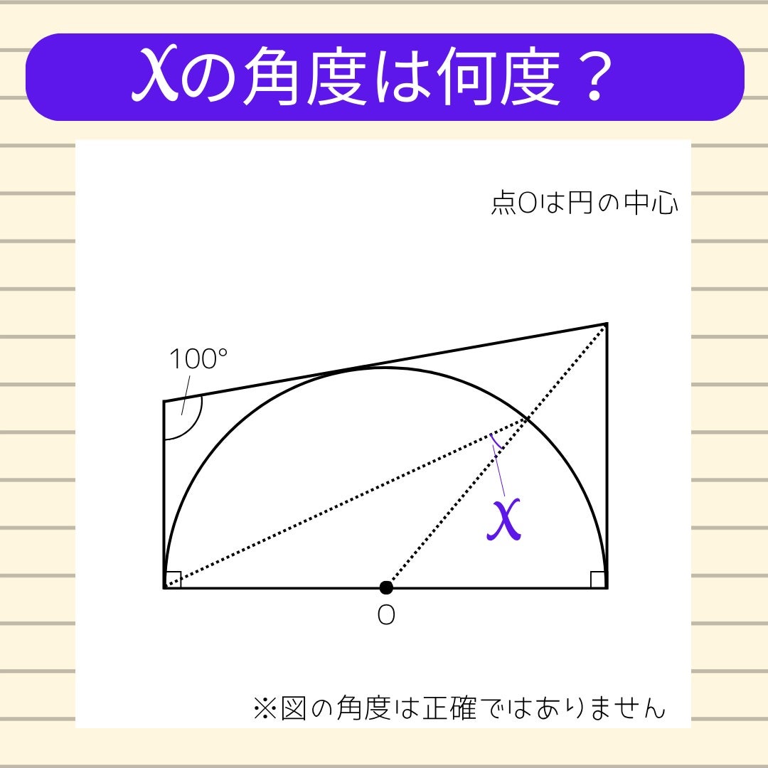 【角度当てクイズ Vol.2524】xの角度は何度？