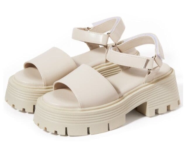 GRL　メッシュニット　キュート×ストリート　女っぽカジュアル　asuka　イラスト　レザー厚底サンダル