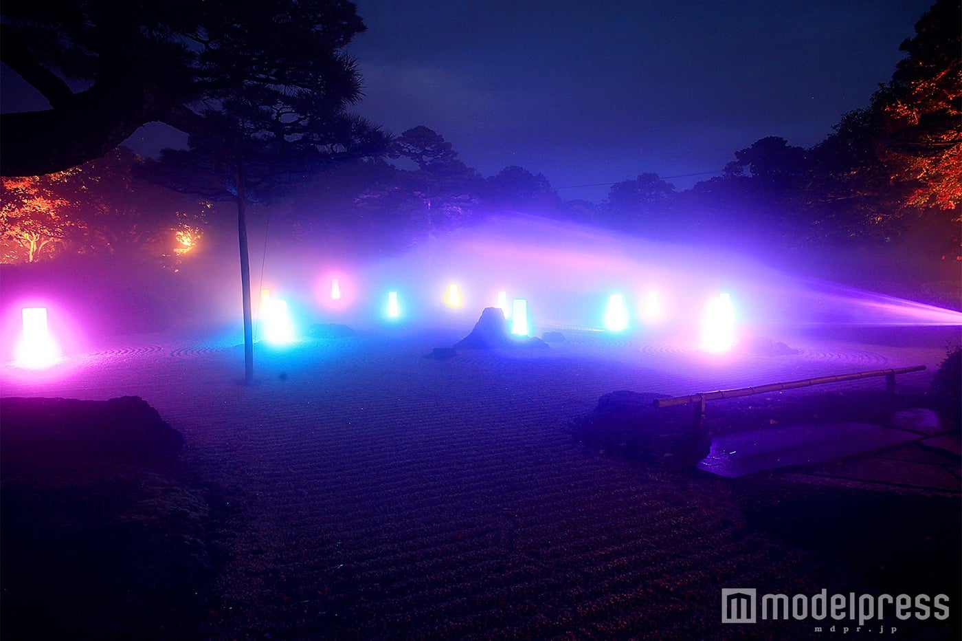 霧の枯山水（雨の日限定）／画像提供：日本庭園 由志園