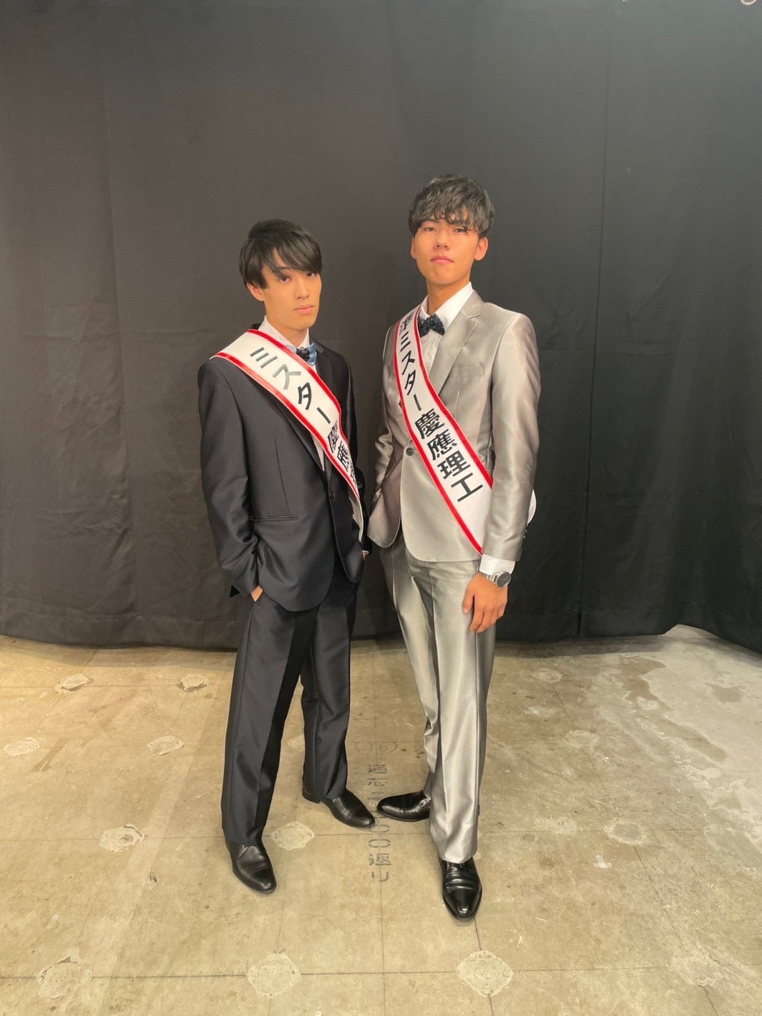 「ミスター慶應理工コンテスト2021」グランプリ・佐藤聞世さん、準グランプリ・日比琉偉さん（提供写真）