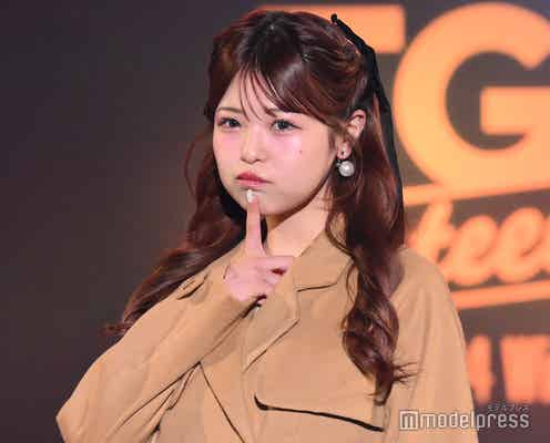 折田涼夏、“あざとポーズ”に釘付け ミニ丈ワンピ×リボンの甘めコーデ披露【TGC teen 2024 Winter】