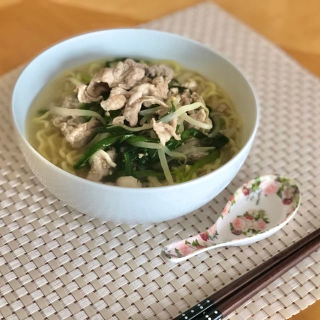 コストコの国産豚肉小間切れ塩ラーメンレシピ