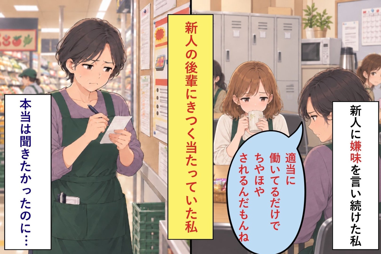 新人の後輩にきつく当たっていた私が、店長の言葉のあとで書いたメモ