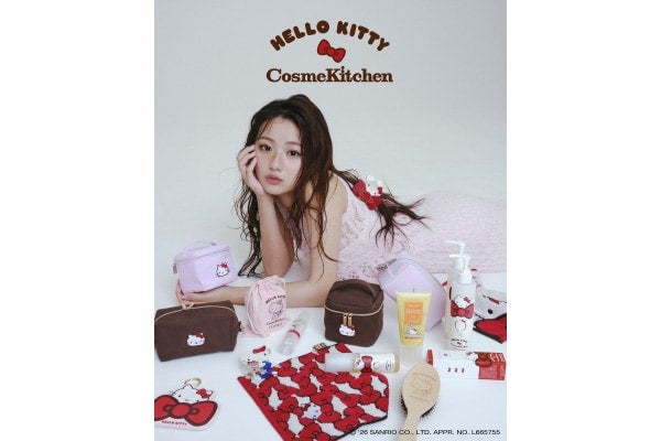 Cosme Kitchenとハローキティのコラボアイテムが発売！ バニティポーチやヘアケア商品が登場