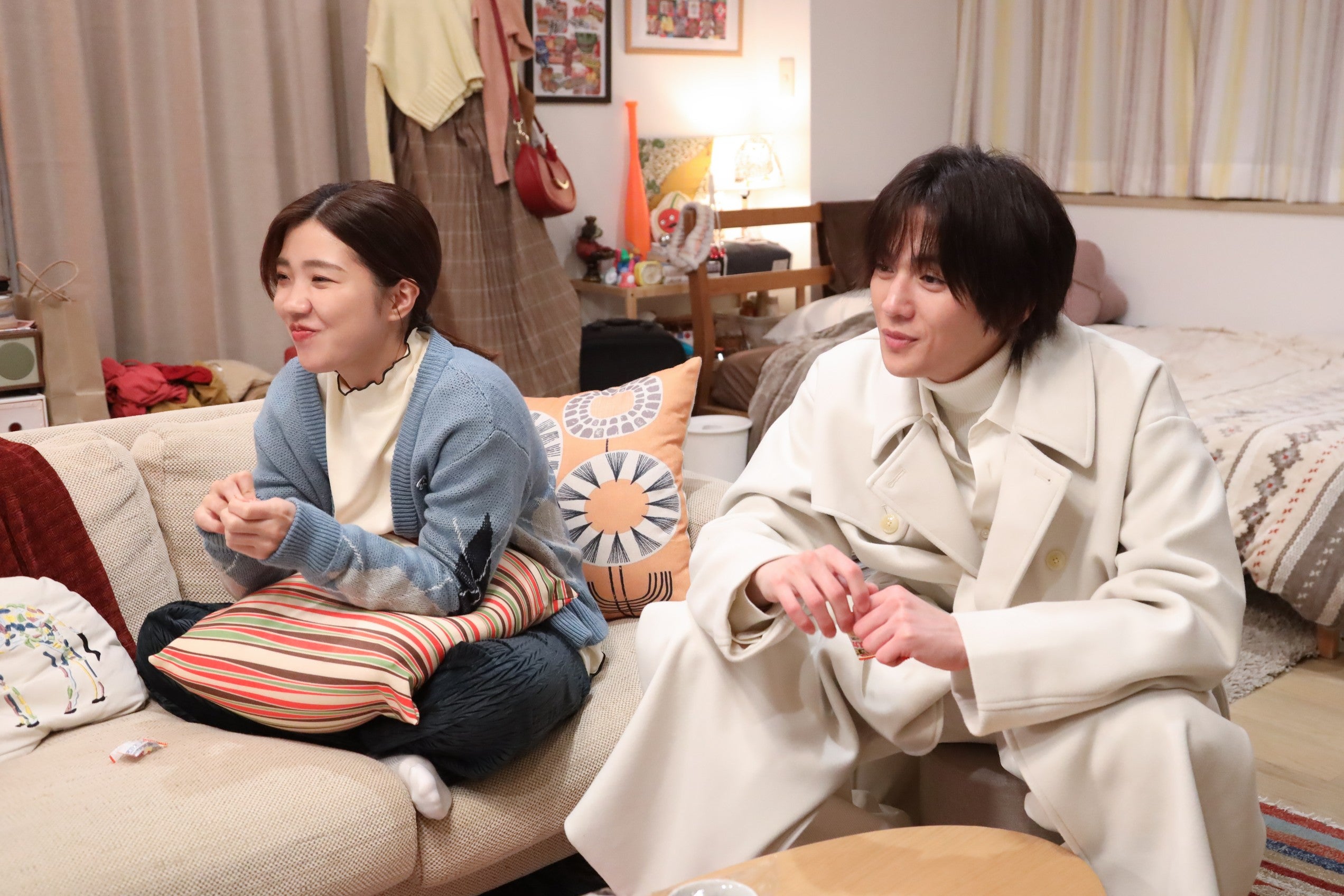 福田麻貴、八木勇征「婚活1000本ノック」第7話より（C）フジテレビ